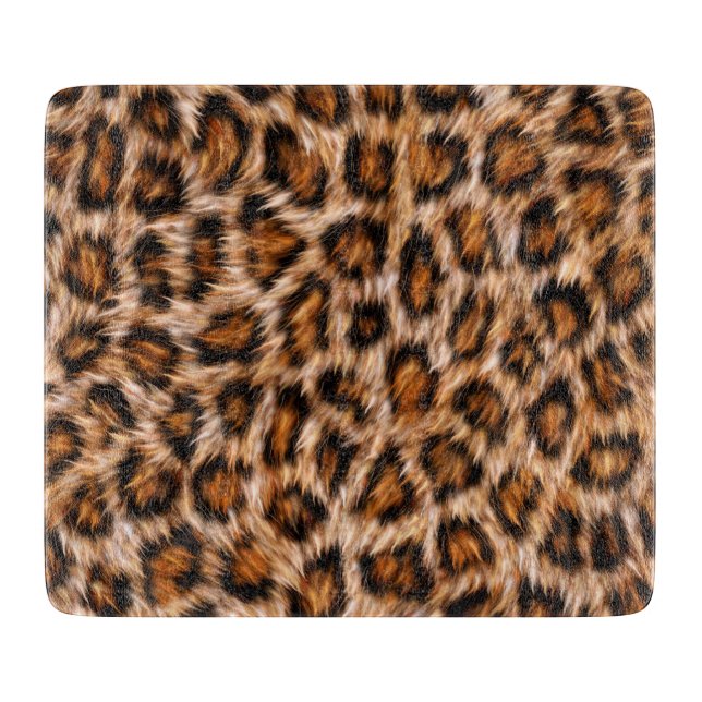 Leopard Jaguar Cat Brown Fur Pattern-24609 Cutting Board (Front)