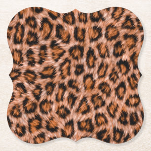 Leopard Jaguar Cat Brown Fur Pattern-24609 Paper Coaster