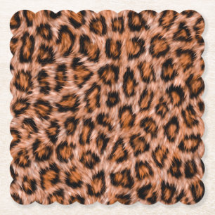 Leopard Jaguar Cat Brown Fur Pattern-24609 Paper Coaster