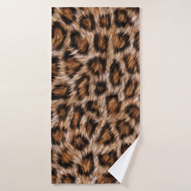 Leopard Jaguar Cat Brown Fur Pattern Bath Towel (Bath Towel)
