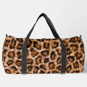 Leopard Jaguar Cat Brown Fur Pattern Duffle Bag