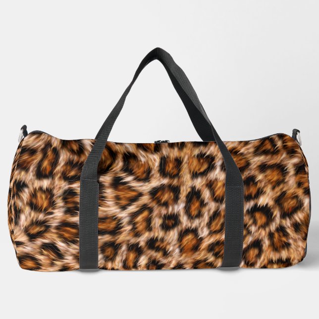 Leopard Jaguar Cat Brown Fur Pattern Duffle Bag (Front)