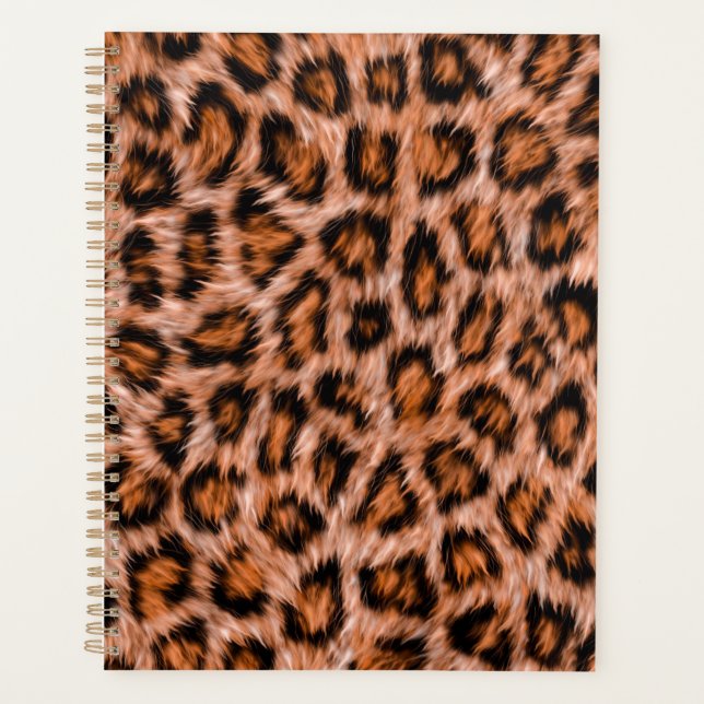 Leopard Jaguar Cat Brown Fur Pattern Planner (Front)