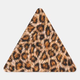 Leopard Jaguar Cat Brown Fur Pattern Triangle Sticker