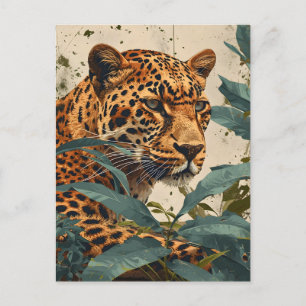 Leopard Jungle: Vintage Postcard
