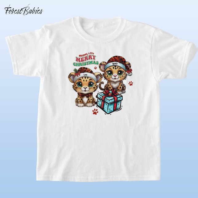 Leopard Kitty Meowy Little Merry Christmas 🐾🐆🐈 T-Shirt (Creator Uploaded)