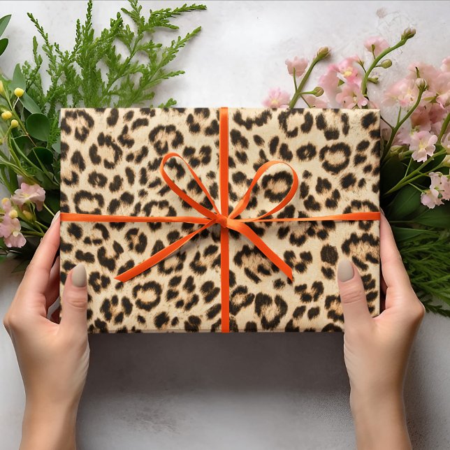 Leopard Leather Print Pattern Monogram Wrapping Paper (Creator Uploaded)