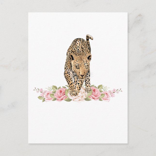 Leopard, Leopard Rose, Leopard Flower Postcard (Front)
