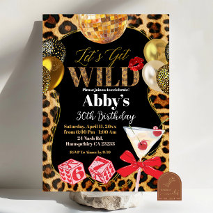 Leopard Let's Get Wild Birthday Invitation