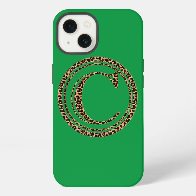 Leopard Letter C iPhone Case (Back)