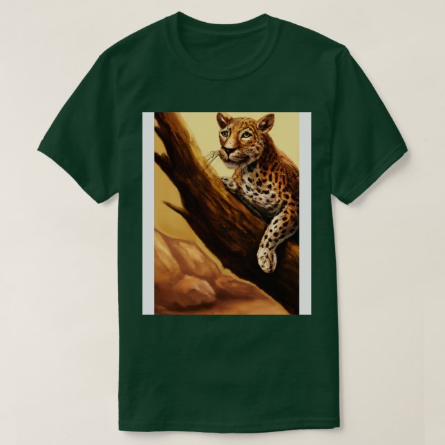 Leopard lies on Tree 2 T-Shirt (Design Front)