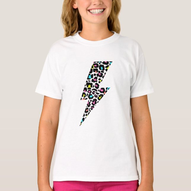 leopard, lightning bolt, leopard print T-Shirt (Front)
