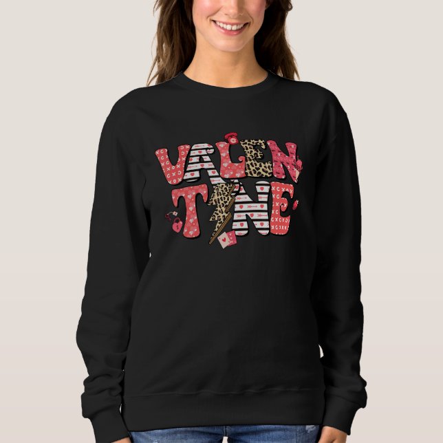 Leopard Lightning Vintage Valentines Day Couple Ma Sweatshirt (Front)