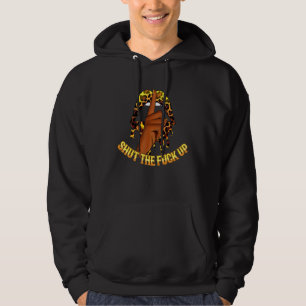 Leopard Lips Afro Diva Strong Black Melanin Woman  Hoodie