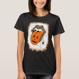 Leopard Lips Halloween Lips Vampire Mouth Pumpkin T-Shirt