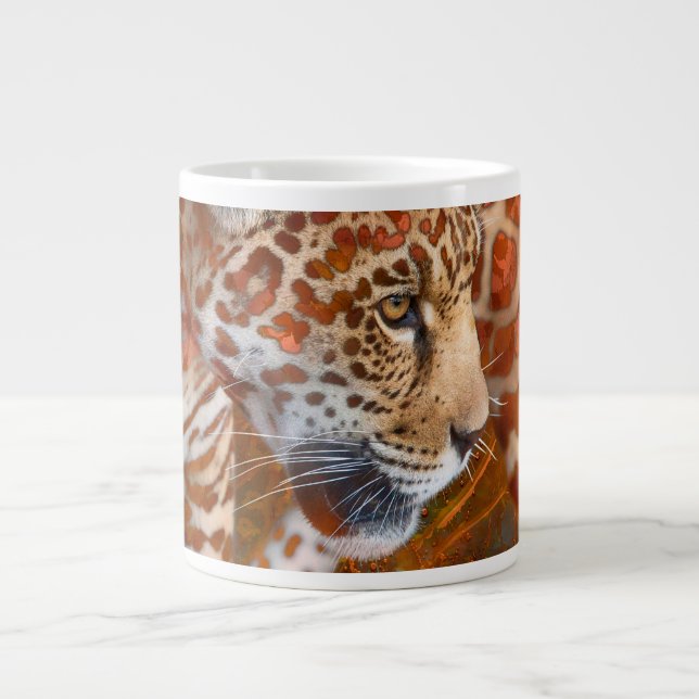 LEOPARD LIVING IN COLORS LARGE COFFEE MUG (Front)