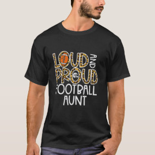 Leopard Loud American Football Aunt Family Auntie T-Shirt