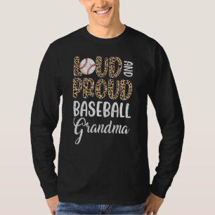 Leopard Loud Proud American Baseball Grandma Famil T-Shirt