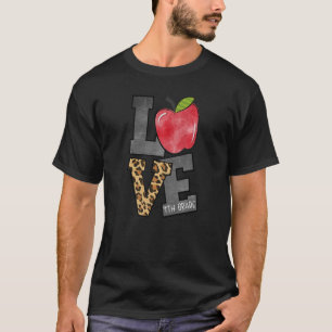 Leopard Love 4th Grade Teacher Student Back To Sch T-Shirt