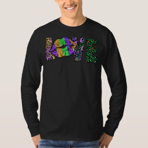 Leopard Love Lips Mardi Gras Parade Fat Tuesday Fe T-Shirt
