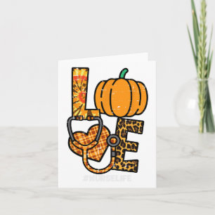 Leopard Love Nurse Life Thanksgiving Scrub Top Fal Card