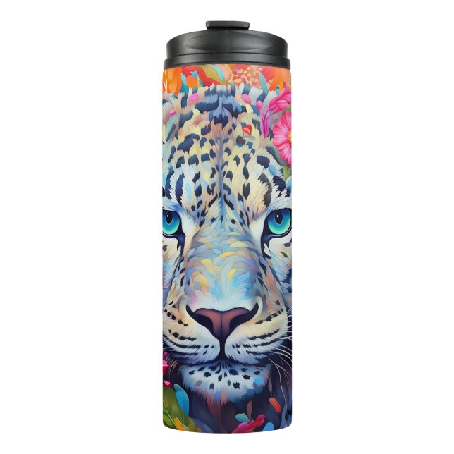 Leopard lovers' big cats camper fun animal safari  thermal tumbler (Front)