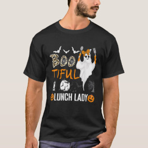 Leopard Lunch Lady Halloween School Cafeteria Work T-Shirt