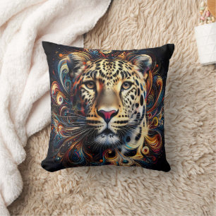 Leopard Magic: Artistic Jungle Atmosphere Cushion