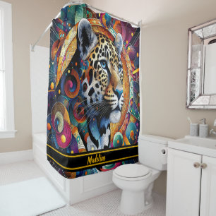 Leopard Majesty: Bold Jungle Vibes Shower Curtain