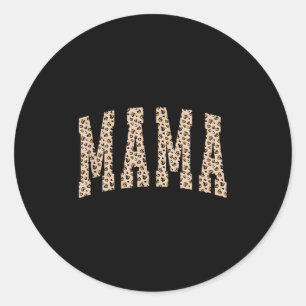 Leopard Mama,retro Heart Mama, Gift For Mom,mama S Classic Round Sticker