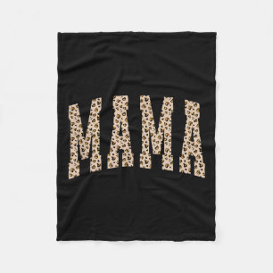 Leopard Mama,retro Heart Mama, Gift For Mom,mama S Fleece Blanket