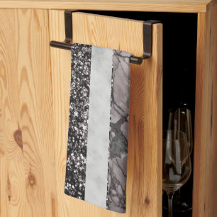 Leopard Marble Glitter Stripes Glam 1 Tea Towel