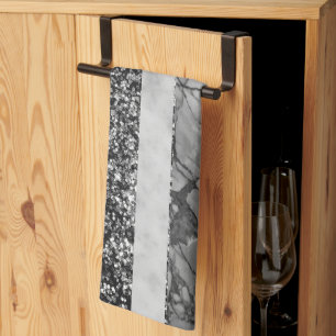 Leopard Marble Glitter Stripes Glam 4 Tea Towel
