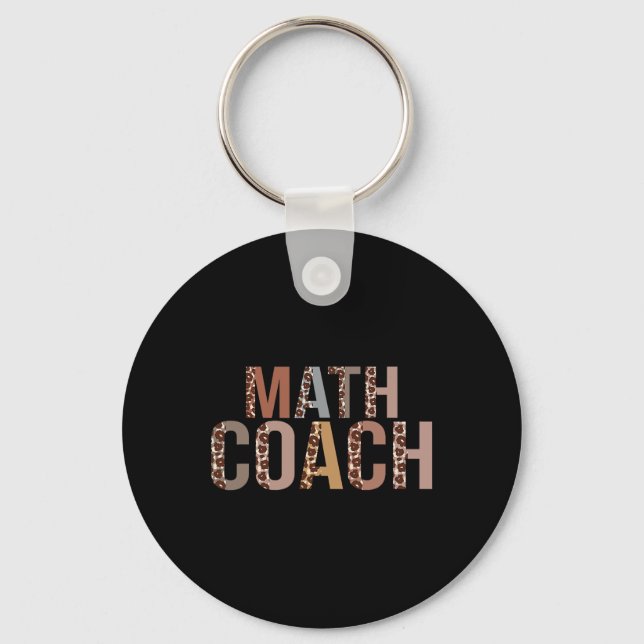 Leopard Math Coach Supplies Fun Back To School  Key Ring (Front)
