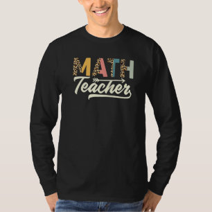 Leopard Math Teacher Back To School Supplies High T-Shirt