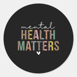 Leopard Mental Health Problems Human Brain Illness Classic Round Sticker