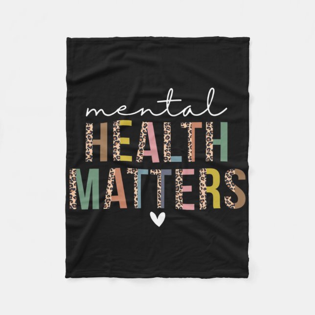 Leopard Mental Health Problems Human Brain Illness Fleece Blanket (Front)