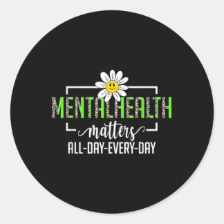 Leopard Mental Health S Human Brain Illness Awaren Classic Round Sticker