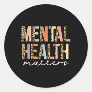 Leopard Mental Health S Human Brain Illness Awaren Classic Round Sticker
