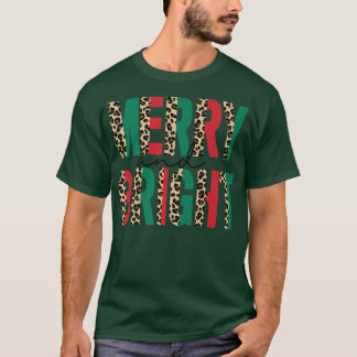 Leopard Merry And Bright Christmas Vibes Funny Chr T-Shirt
