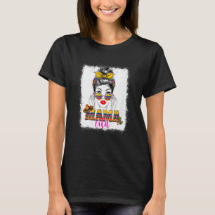 Leopard Messy Bun Mamacita Happy Cinco De Mayo Mum T-Shirt