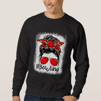 Leopard Messy Bun Mom Mother s Day Bowling Mommy Sweatshirt