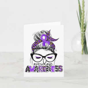 Leopard Messy Bun Overdose Awareness Month Wear Pu Card