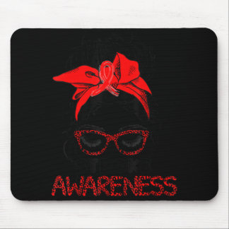 Leopard Messy Hair Bun Stroke Awareness Survivor W Mouse Pad