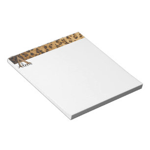 Leopard Monogram Initial Letter A Notepad
