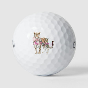 Leopard Monogram Name Golf Balls
