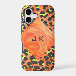 Leopard Monogram Orange and Yellow Print