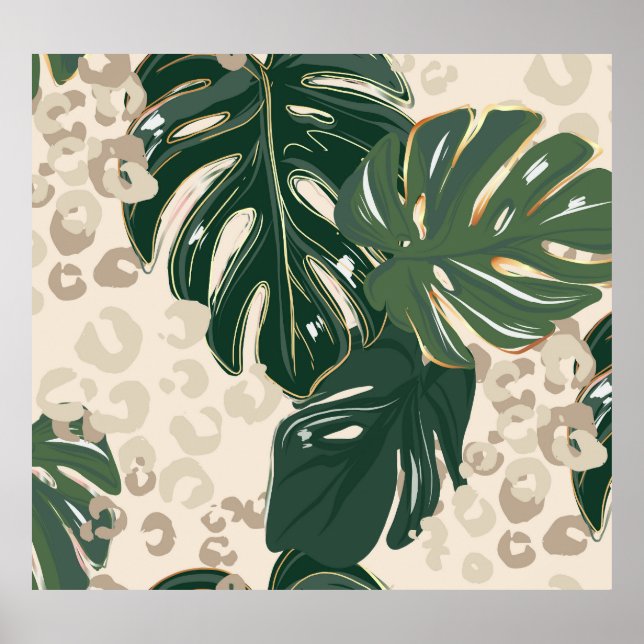 Leopard Monstera: Jungle Print Vintage. (Front)