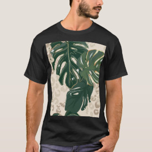 Leopard Monstera: Jungle Print Vintage. T-Shirt