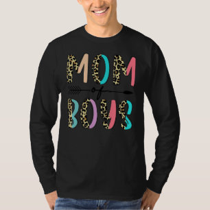 Leopard Mum Of Boys   From Son Mothers Day Birthda T-Shirt